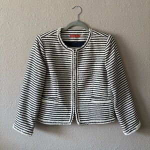 Alice + Olivia Striped Navy and White Women's Jacket
